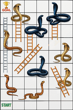 Simple Snakes and ladders 6x9 squares