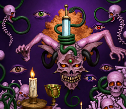 Gothic skull art backdrop